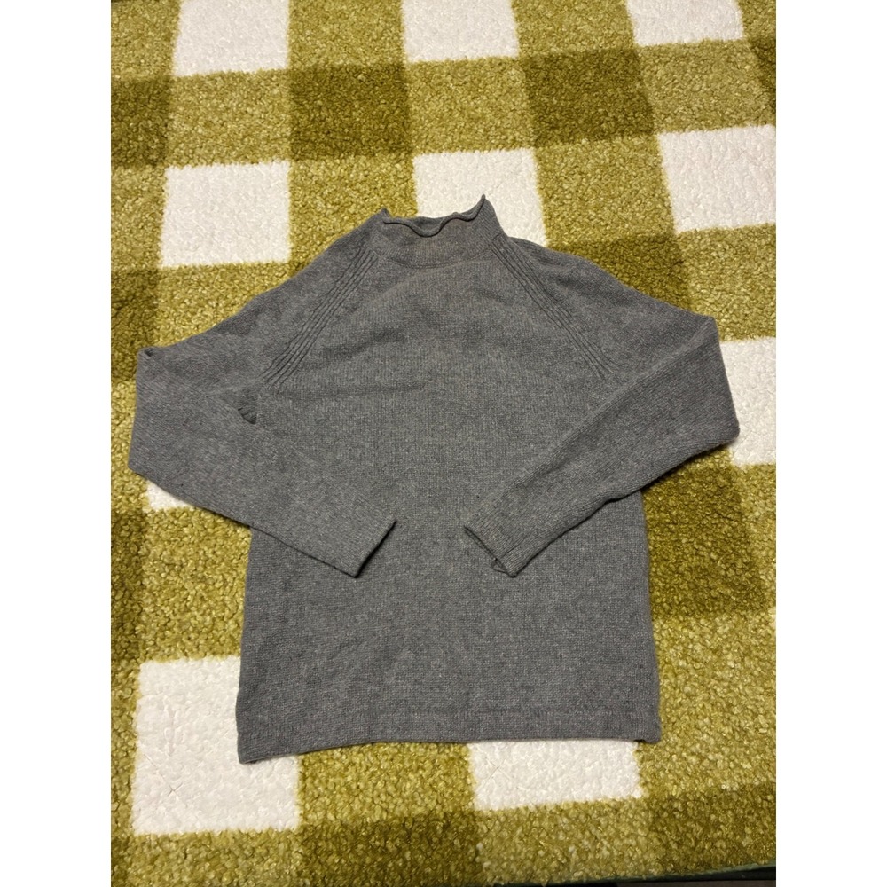 J Crew Always Gray Mock Neck Merino Wool Blend Sweater XXS Made in China